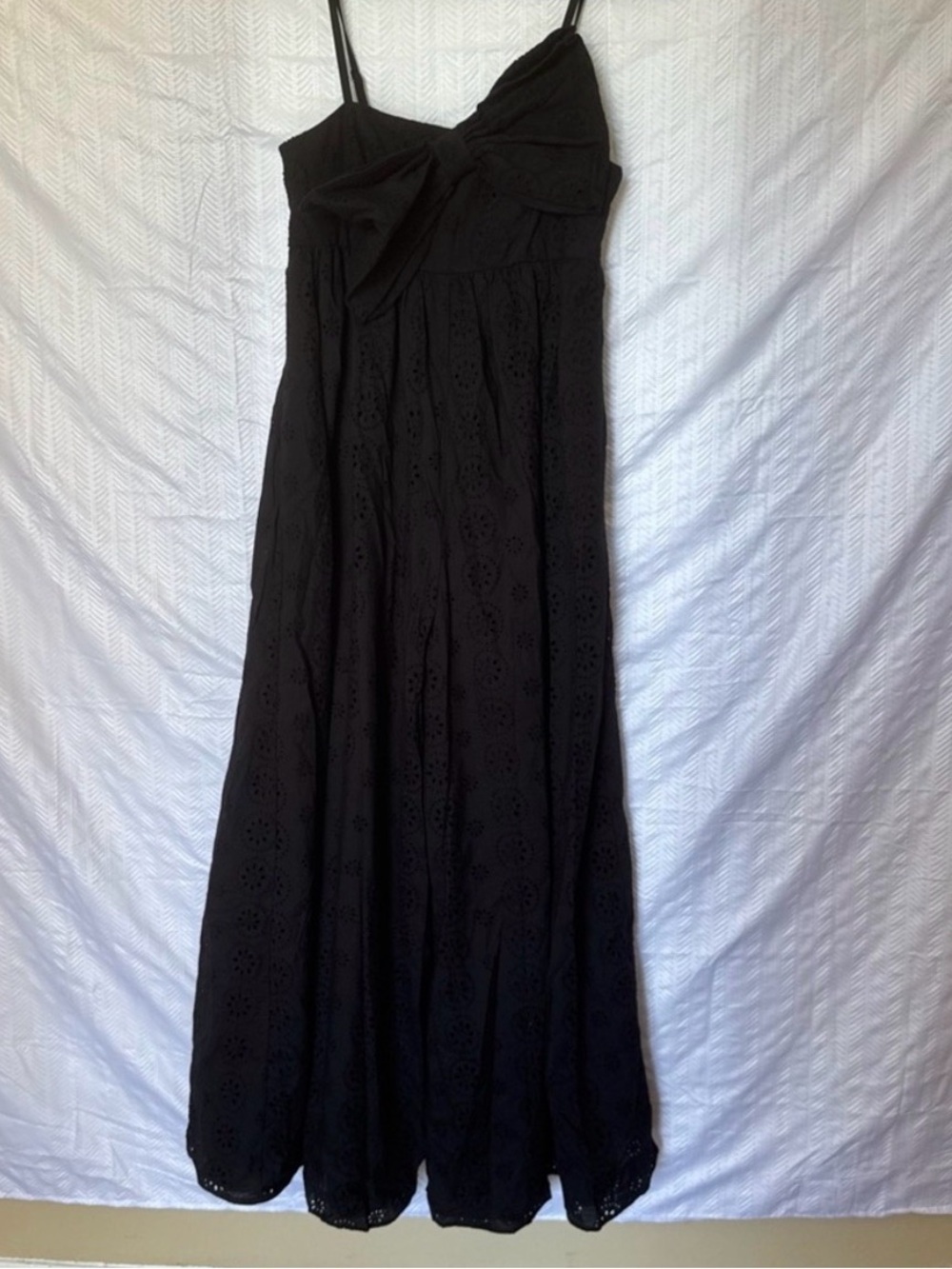 Anthropologie Elegant Black One-Shoulder Palazzo - One Piece with Bow,size XS - Picture 4 of 15
